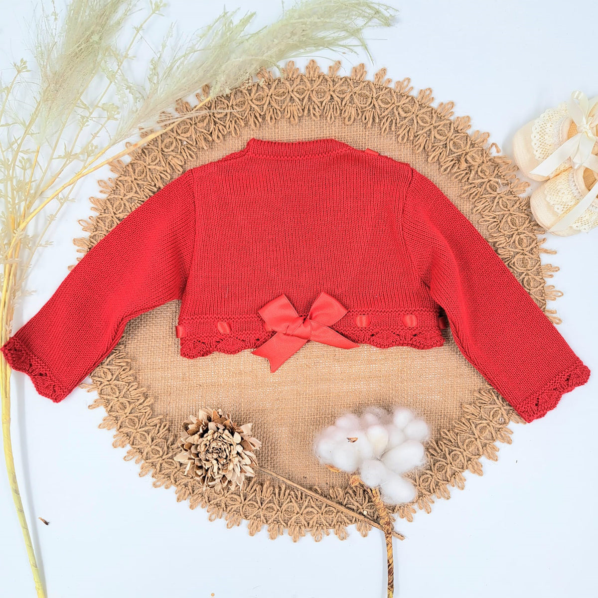 Chaqueta lana niña rojo (1 a 36 meses)