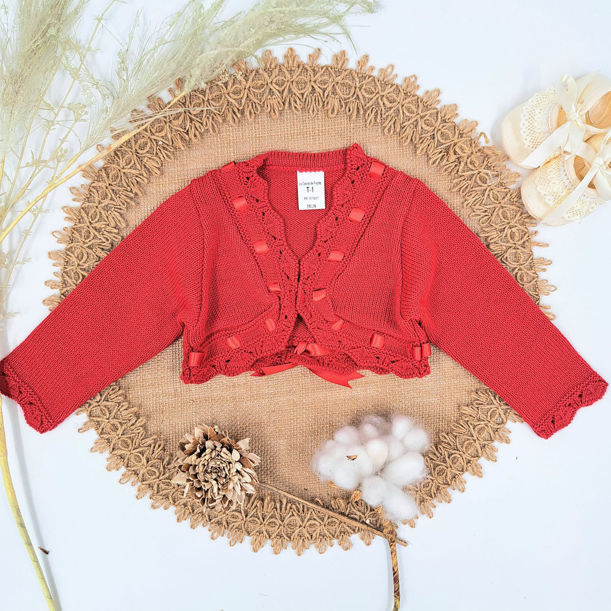 Chaqueta lana niña rojo (1 a 36 meses)