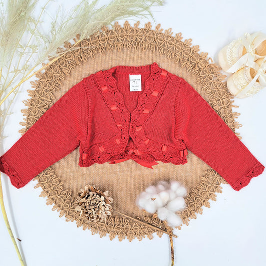 Chaqueta lana niña rojo (1 a 36 meses)