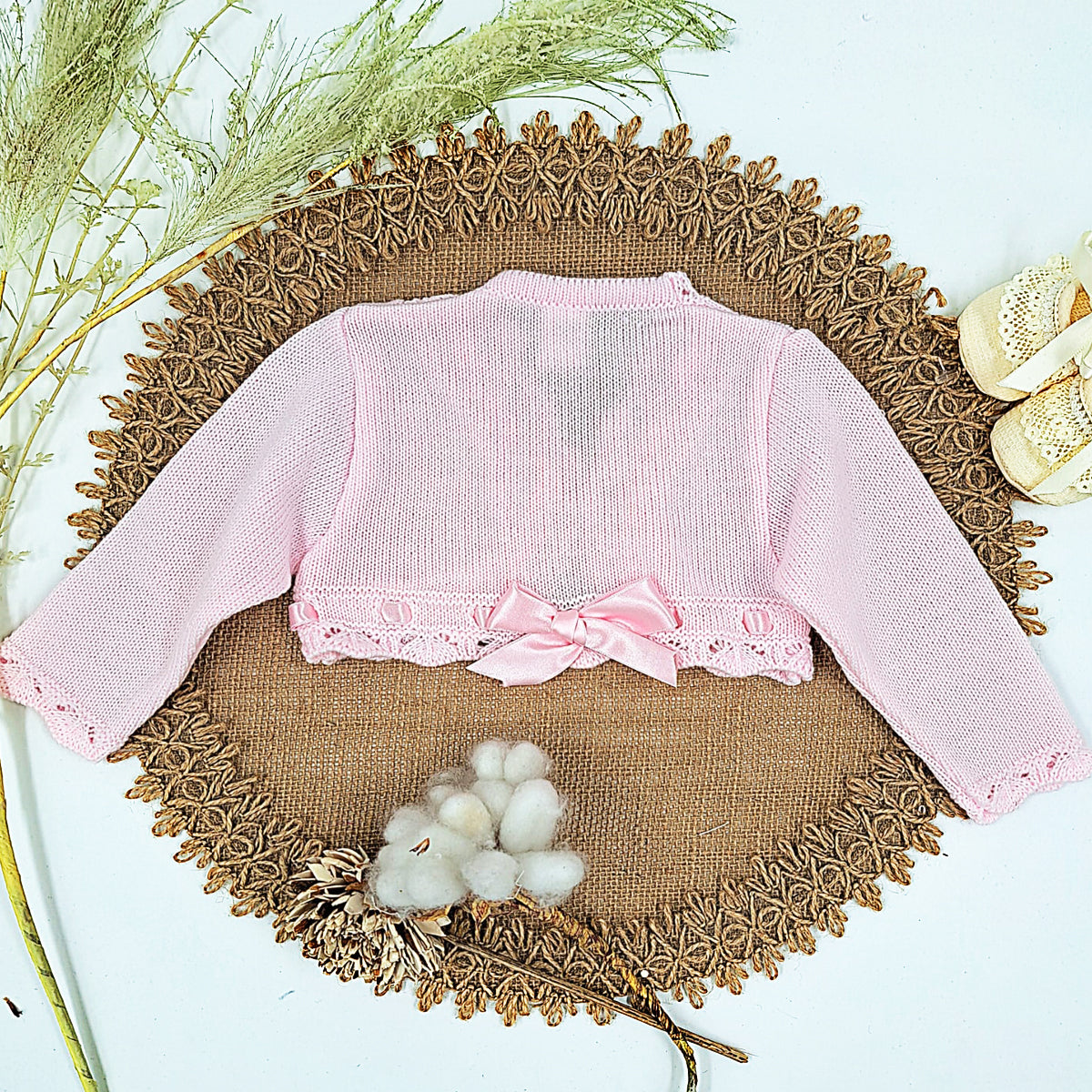 Chaqueta lana niña rosa (1 a 36 meses)