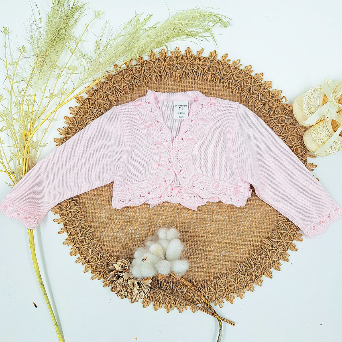 Chaqueta lana niña rosa (1 a 36 meses)