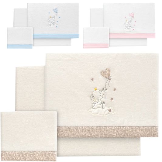 Triptico mini cuna coralina elefante con globo