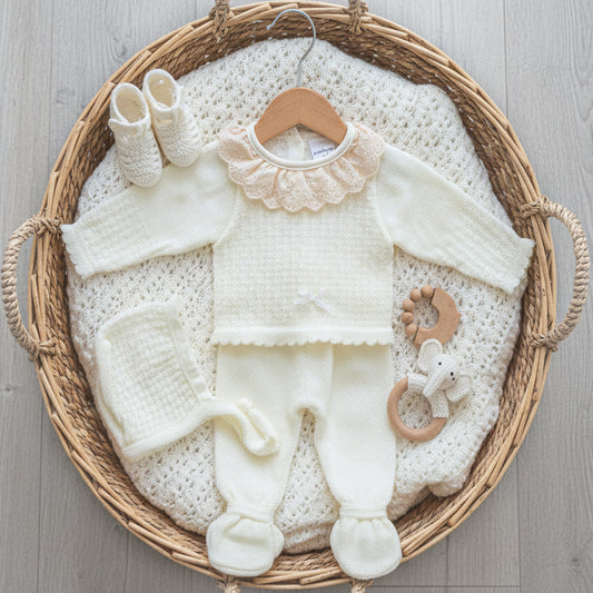 Conjunto crudo 3 piezas (0 a 3 meses)