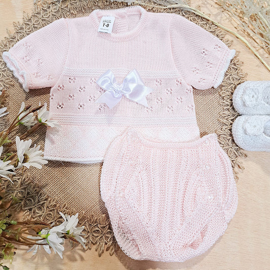 Conjunto perle rosa (0 a 3 meses)