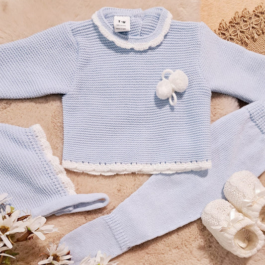 Conjunto 3 piezas celeste (0 a 3 meses)