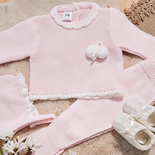 Conjunto 3 piezas rosa (0 a 3 meses)