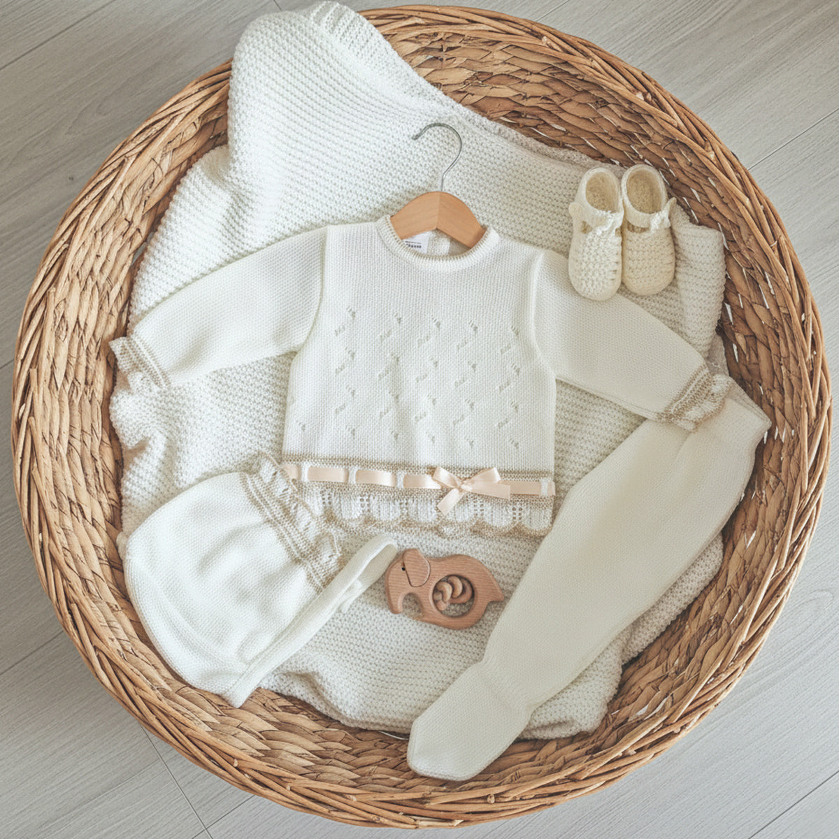 Conjunto crudo 3 piezas (0 a 3 meses)