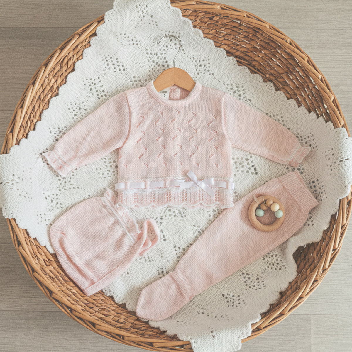 Conjunto rosa 3 piezas (0 a 3 meses)