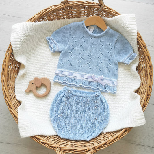 Conjunto perle celeste (0 a 3 meses)