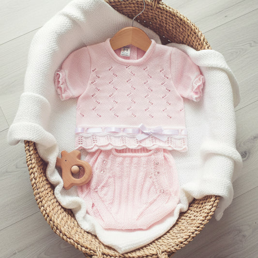 Conjunto perle rosa (0 a 3 meses)