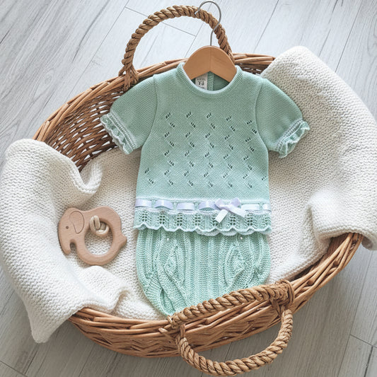 Conjunto perle verde (0 a 3 meses)