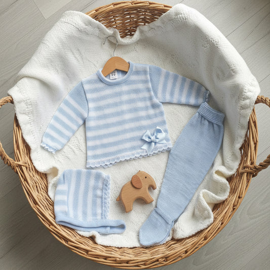 Conjunto 3 piezas celeste (0 a 3 meses)