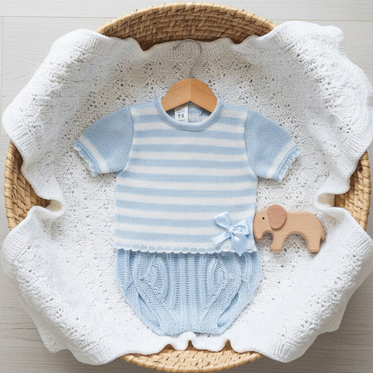 Conjunto perle celeste (0 a 3 meses)