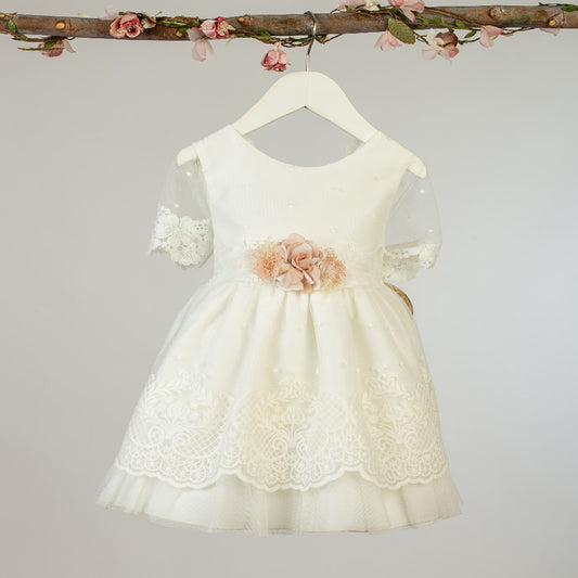 Vestido ceremonia blanco roto (4 a 8 años)