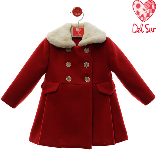 Abrigo rojo de paño (4 a 8 años)