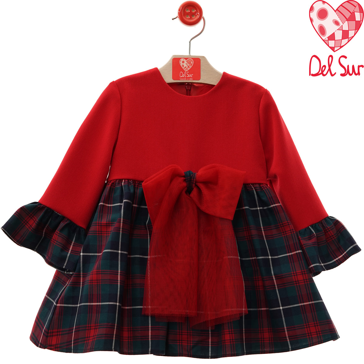 Vestido rojo/azul cuadritos (3 a 10 años)