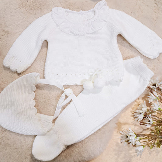 Conjunto de 3 piezas de punto crudo (1 a 6 meses)