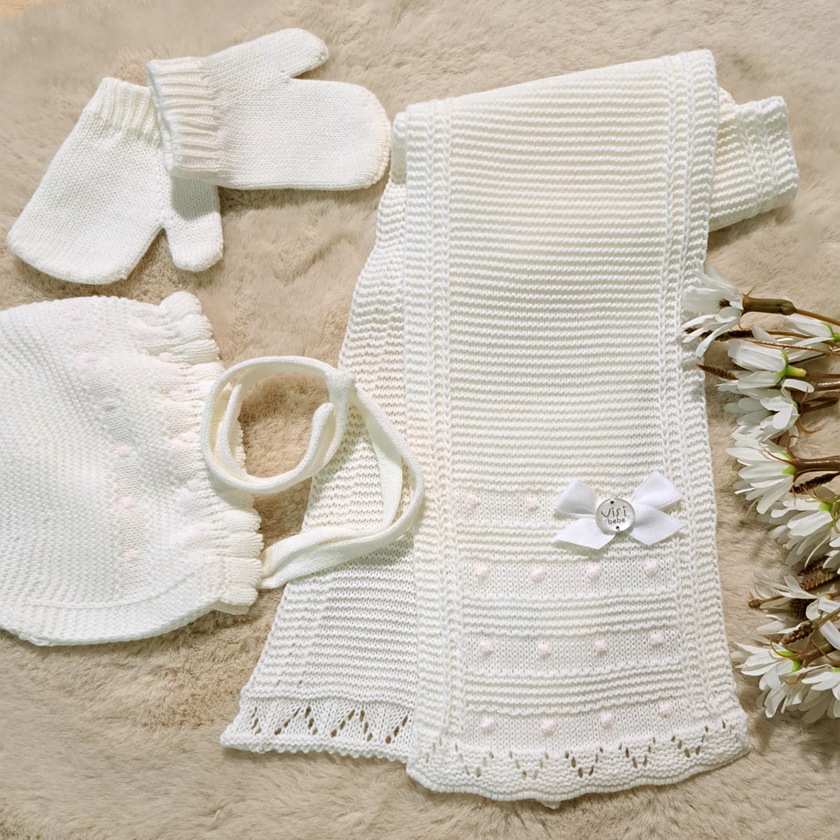 Conjunto 3 piezas crudo/rosa