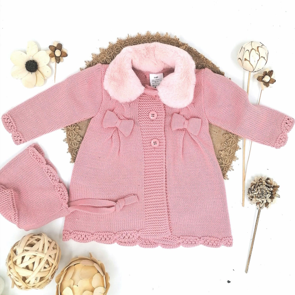 Abrigo de punto con capota, maquillaje (3 a 36 meses)