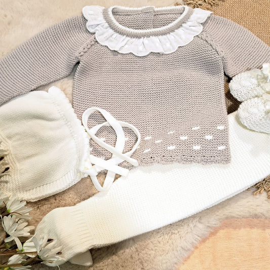 Conjunto 3 piezas angora (0 a 6 meses)