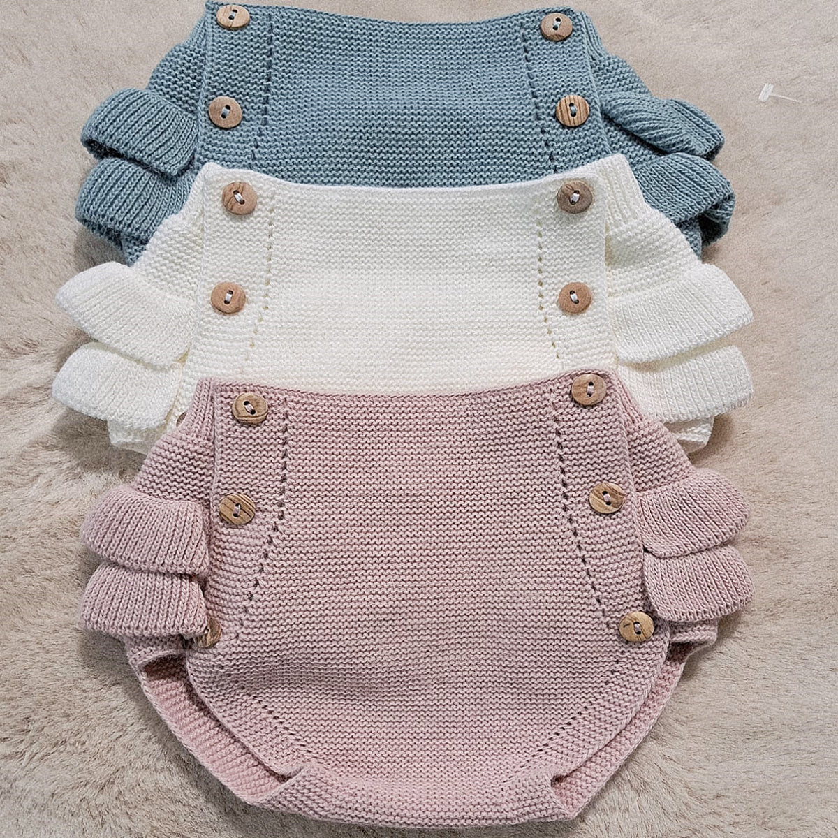 Pololo/Braga de punto con volante (1 a 12 meses)