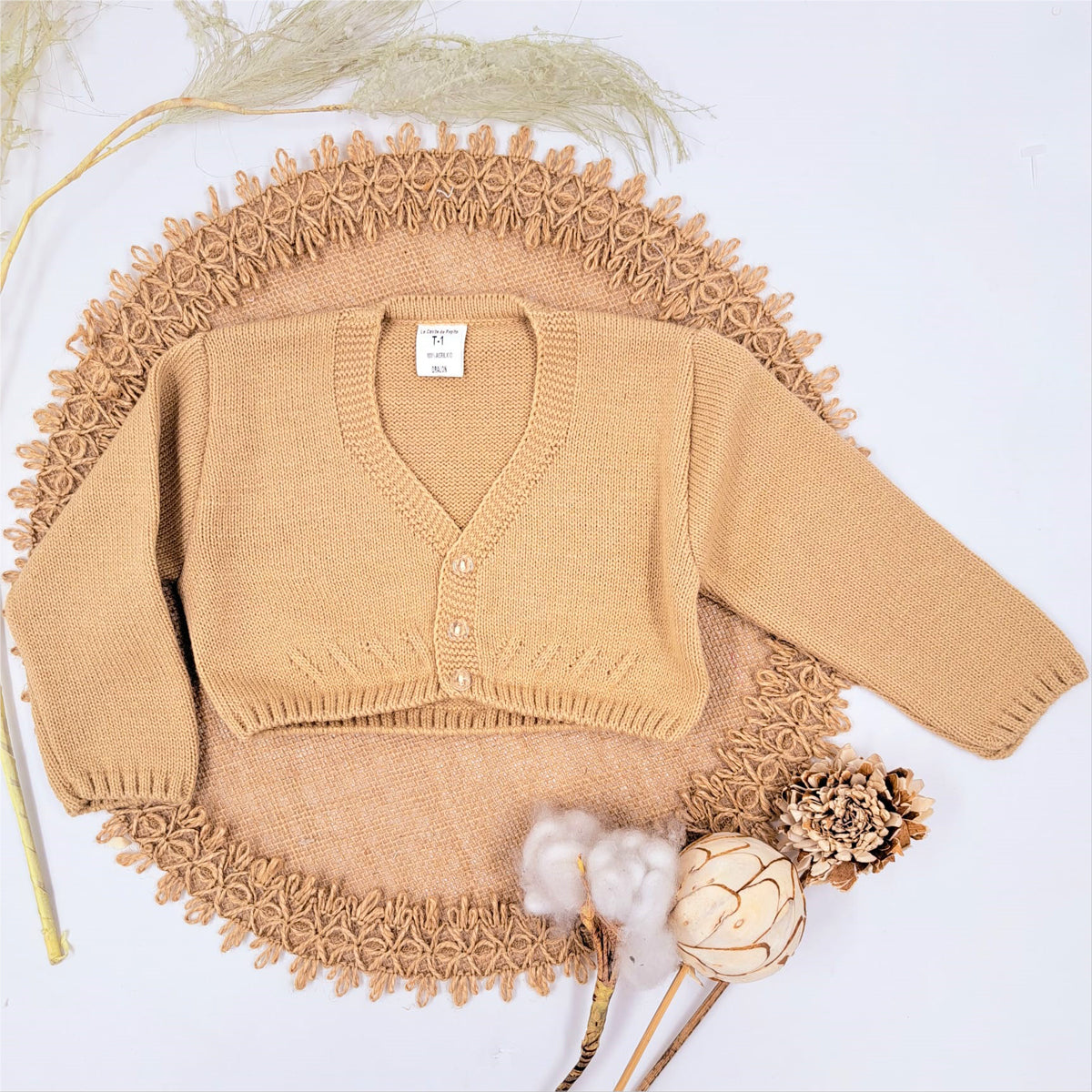 Chaqueta lana niño camel (1 a 36 meses)