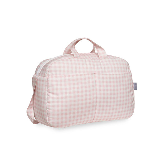 Bolso Maternal Cuadros Vichy Rosa