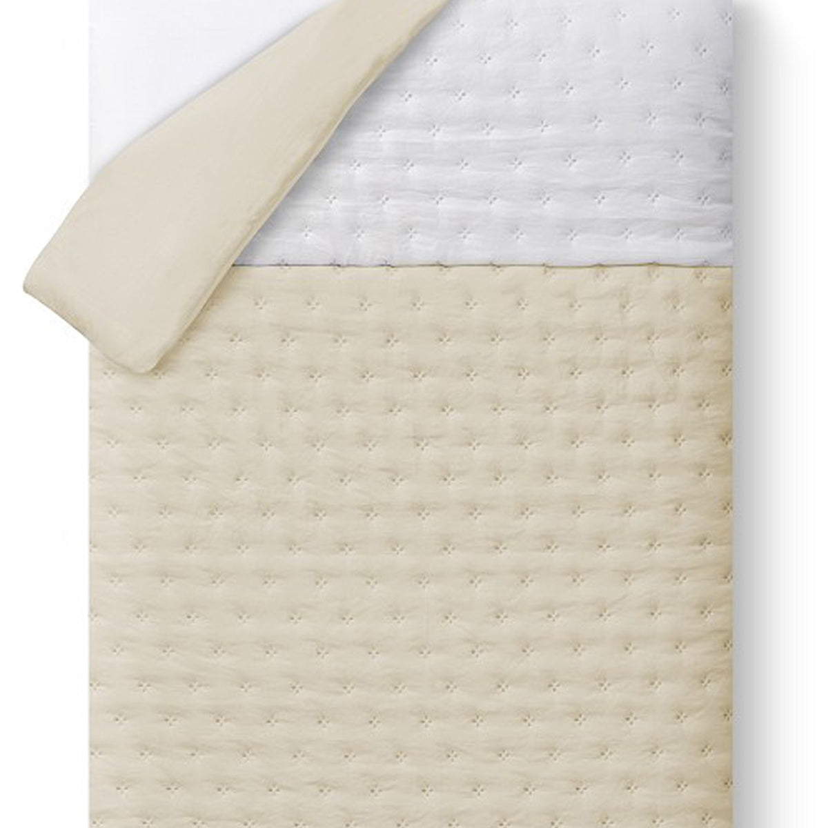 Funda nórdica + Chichonera beige reversible