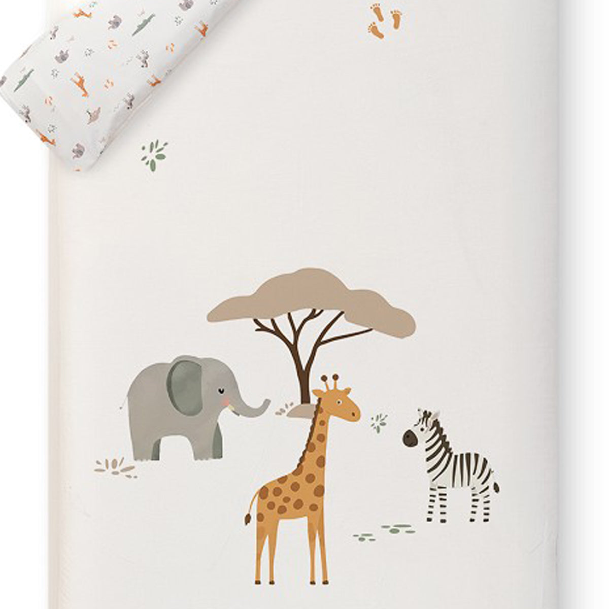 Set funda nórdica reversible + chichonera Jirafa Savanna