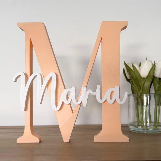 Letra personalizada decorativa Naranja-Blanco