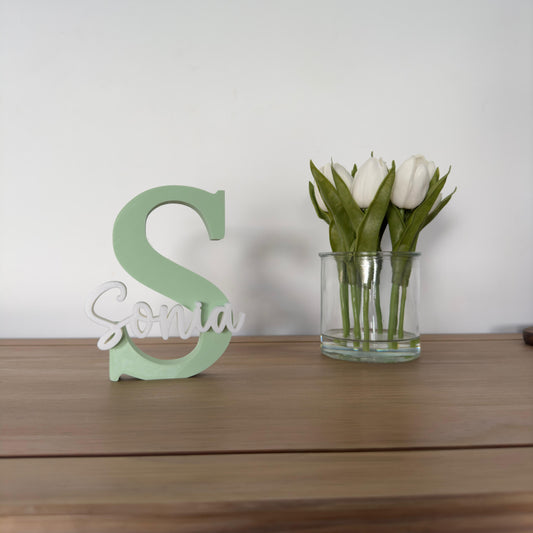 Letra personalizada decorativa Verde-Blanco