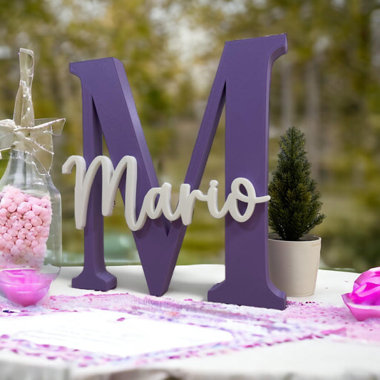 Letra personalizada decorativa Lila-Blanco