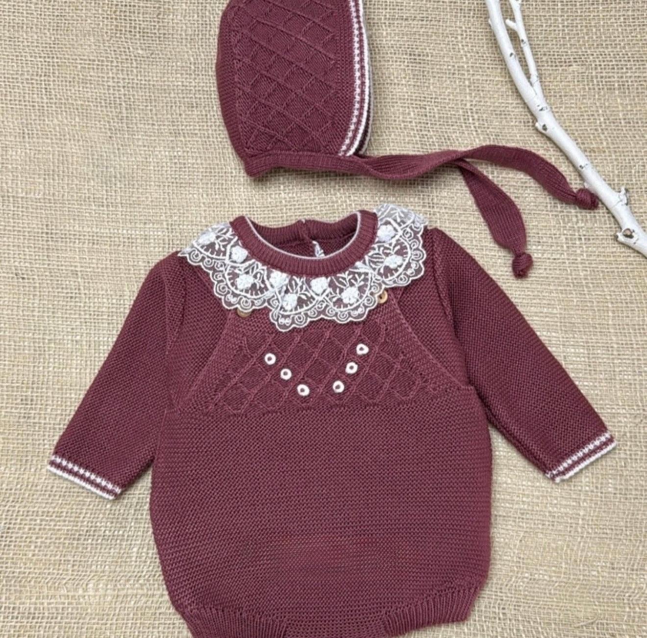 Conjunto 3 piezas berenjena (0 a 6 meses)