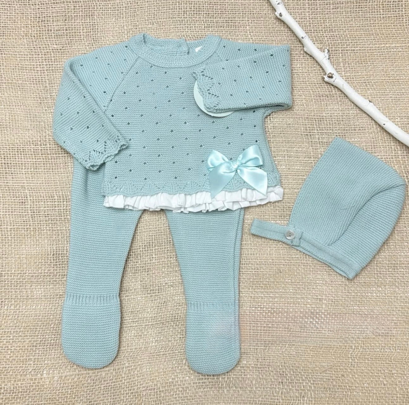 Conjunto 3 piezas verde bruma (00 a 3 meses)