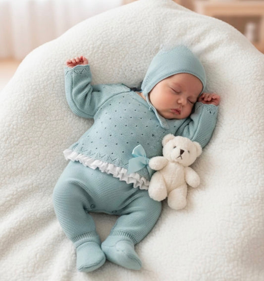 Conjunto 3 piezas verde bruma (00 a 3 meses)