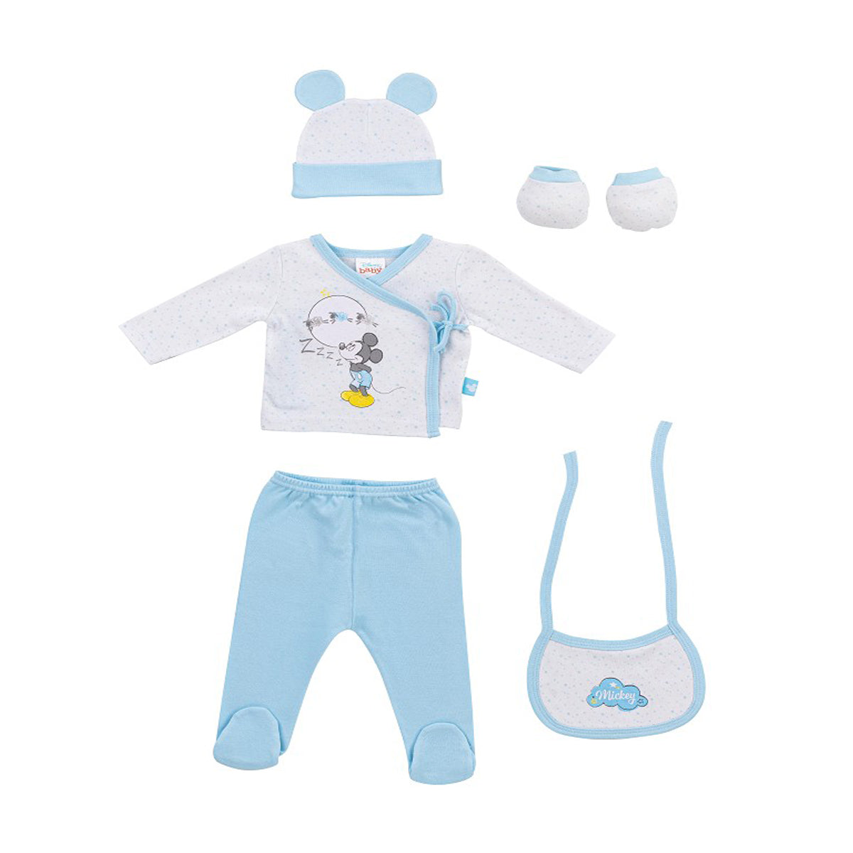 Set de 5 piezas Mickey Disney (0-6 meses)