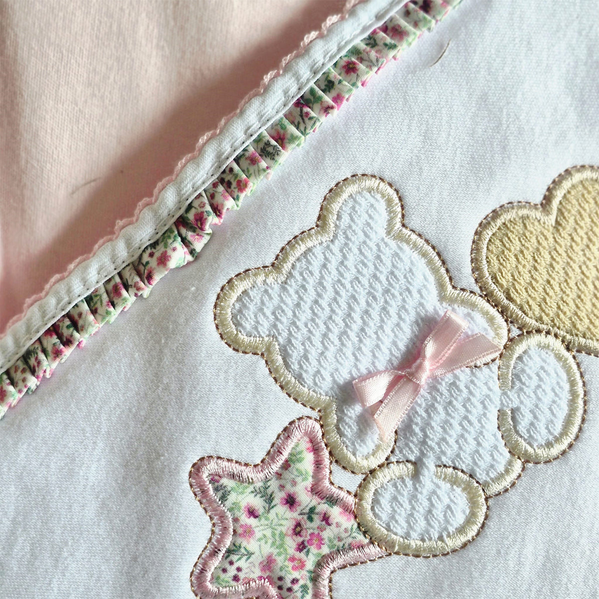 Manta acolchada oso estrella (80x85)