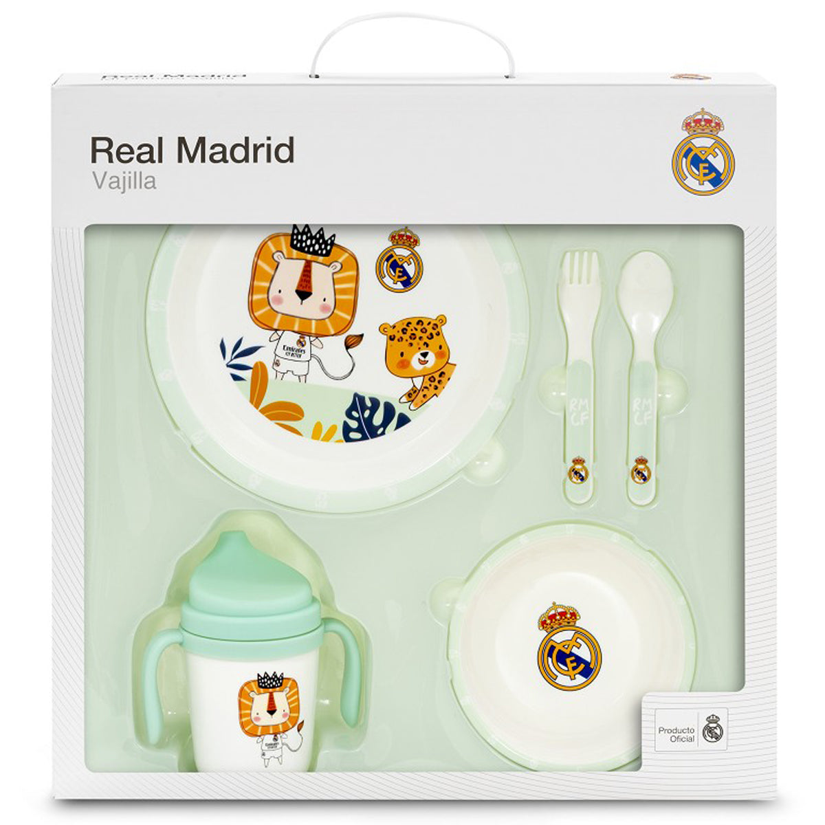 Set vajilla verde de 5 piezas del Real Madrid