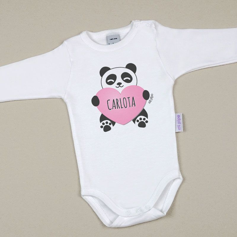 Babidu Bodys Personalizados Nombre + Oso Panda