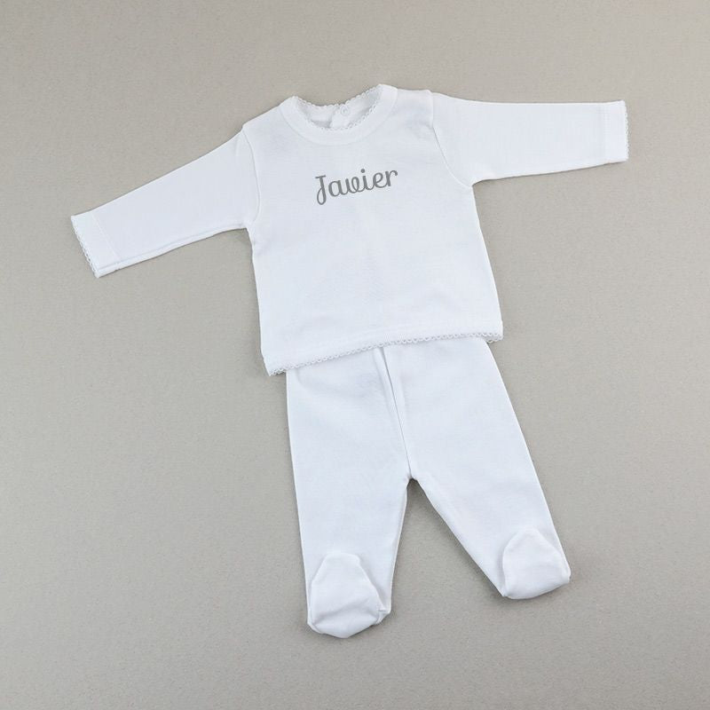 Babidu Set 2 Piezas Blanco Personalizado 0m