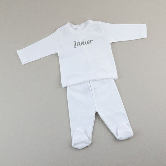 Babidu Set 2 Piezas Blanco Personalizado 0m