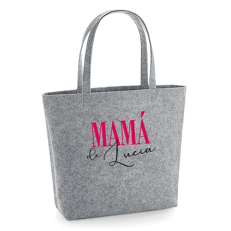 Bolso Shopper fieltro Gris Mami de + Nombre