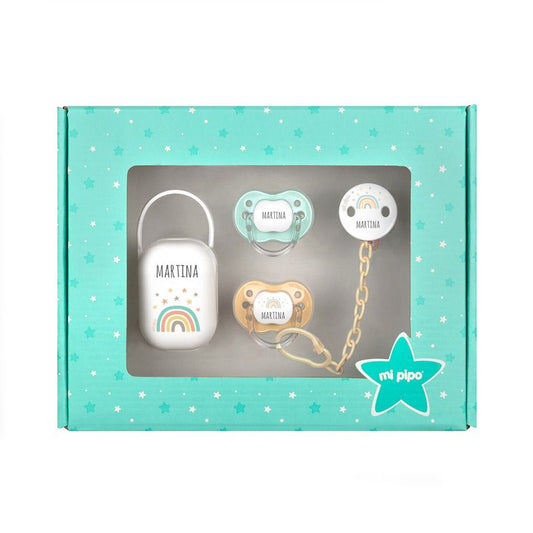Cajita Mis Imprescindibles "Arcoíris Soft Beige Personalizada"