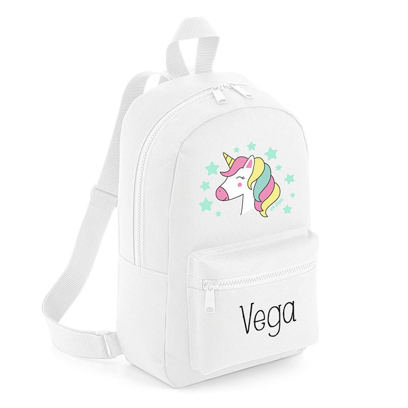 Mochila Medium Nylon Unicornio Personalizada, color a elegir