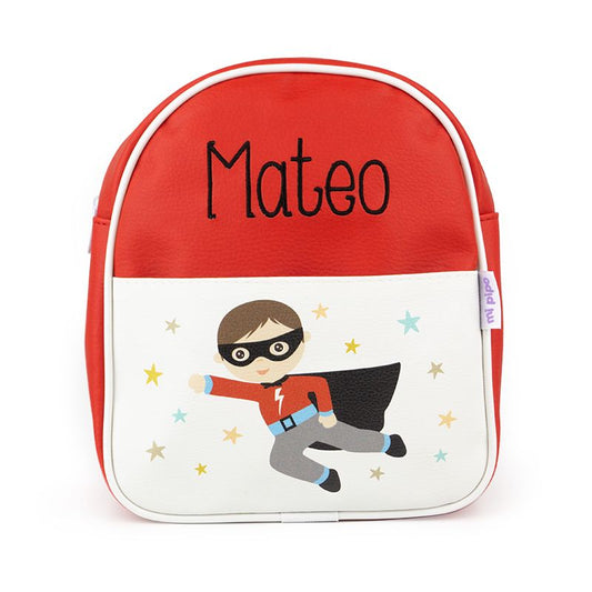 Mochila Superhéroe Roja  Personalizada