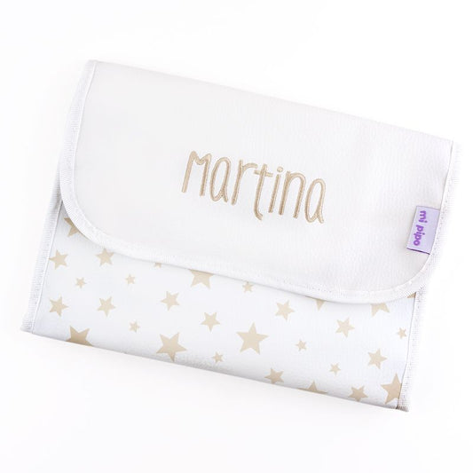 Portadocumentos Estrellas Beige Personalizado