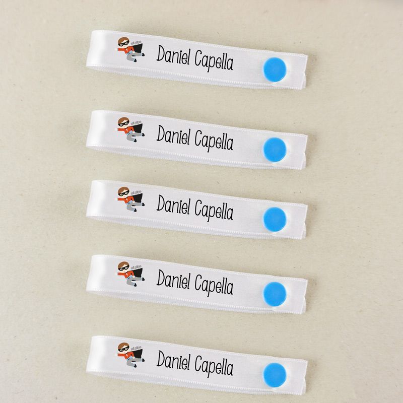 Pack 5 cintas para colgar ropa personalizadas, dibujo a elegir