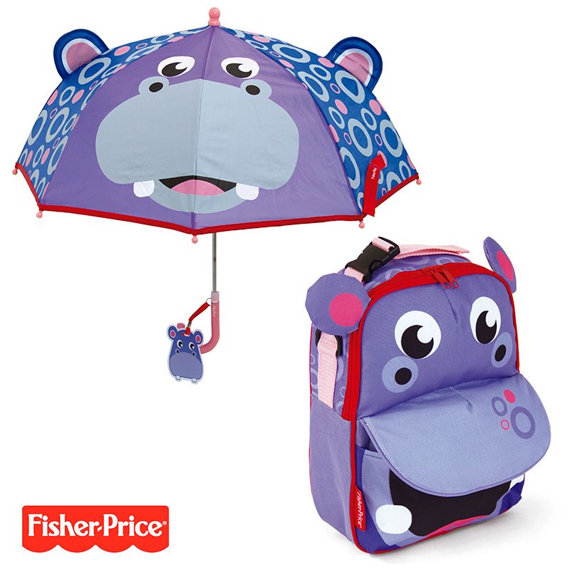 Mochila + paraguas 3D fisher price Hipopótamo