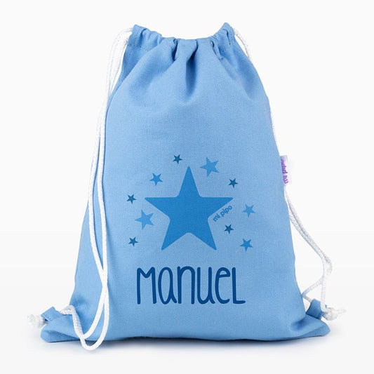 Petate Medium Lona Estrella Azul Personalizado, color a elegir