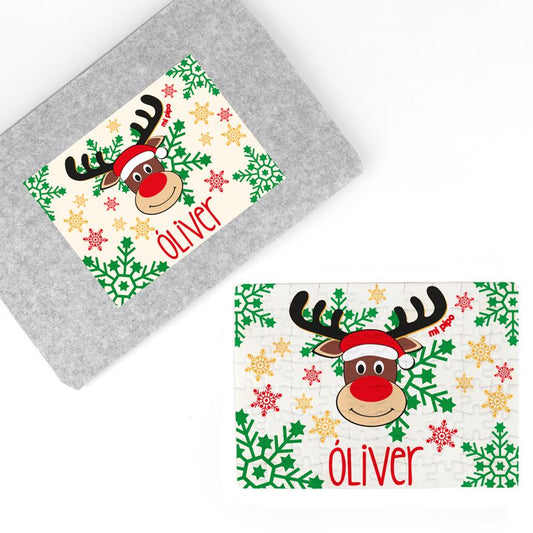 Puzzle + Estuche Reno Rudolph personalizado